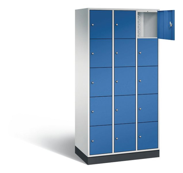 C+P lockerkast Intro, H1950xW920xD490mm, kleur: lichtgrijs / gentiaanblauw, 8570-301 S10000