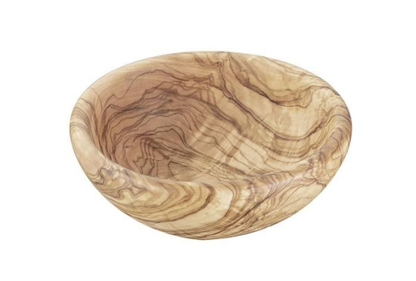 APS schaal -OLIVE-, Ø 15 cm, hoogte: 6 cm, olijfhout, 0,5 liter, elk onderdeel is uniek in exacte kleur en nerf, 01012