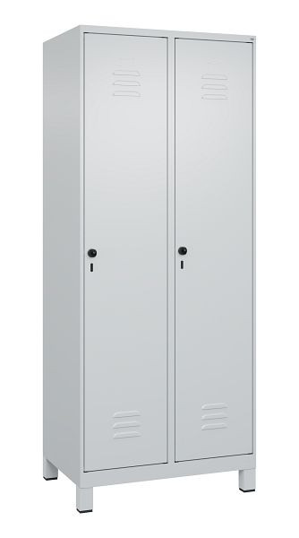 C+P Umkleidespind Classic PLUS, Füße, 2 Abteile, 1950x800x500mm, 7035/7035, Drehriegel, 080010-22 S10009