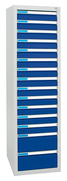 stumpf ladekast serie ESTA, RAL 7035/5010, 15 laden (13x100, 2x200 mm), 7605674