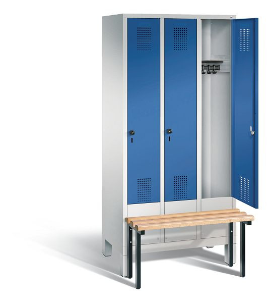 C+P Evolo kleerkast, H1850xB900xD815mm, kleur: lichtgrijs / gentiaanblauw, 48030-30 S10041