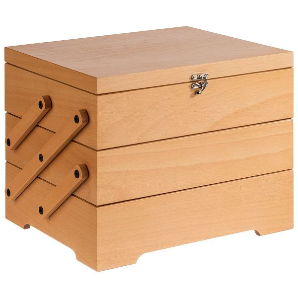 APS Buffetbox -NAAIMAND-, 70,5 x 37 x 53,5 cm, licht eikenhout, gesloten: 37 x 29 x 28 cm, 3 vakken: elk 33 x 27 x 7 cm, geschikt voor GN 1/2, 11711