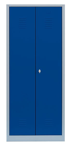 Lüllmann stalen kledingkast/garderobe, 1800 x 800 x 500 mm, lichtgrijs/gentiaanblauw, 515421