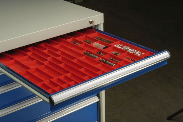 KLW inbouwinzet van kunststof, 2-delig, rood 150 x 150 x 29 mm, inbouwbreedte: 70 mm, 15 / M152