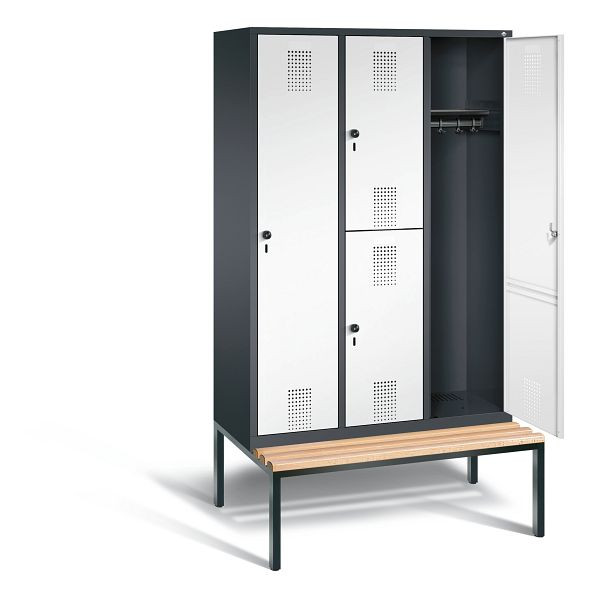 C+P cijferslot Evolo, H2090xB1200xD815mm, kleur: zwartgrijs / verkeerswit, 48650-32 S10009