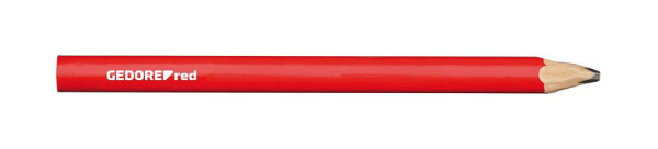 GEDORE rood constructiepotlood, lengte 175 mm ovaal rood, verpakking van 12, 3301432