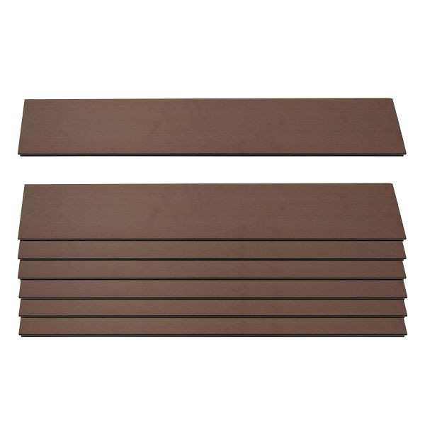 Mendler set van 7 lamellen voor WPC inkijkbescherming Sarthe, planken windscherm, ca. 1m2, 90cm, bruin, 76238+76241