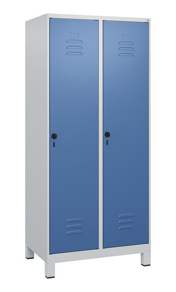 C+P luierkluis Classic PLUS met middenwand, voeten, 2 vakken, 1800x800x500mm, 7035/5023, veiligheidsdraaigrendel, 0800107-22F S10005