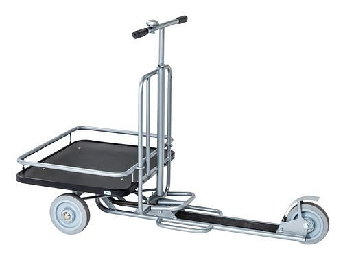 Kongamek bedieningsscooter KM Scooter1, 3 wielen die niet plat kunnen worden gemaakt, met laadruimte, bel en voetrem, 255373