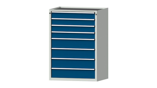 ANKE werkbanken ladekast, model 4008 V, 910 x 675 x 1280 mm, RAL 7035/5010, kuip, 611.314