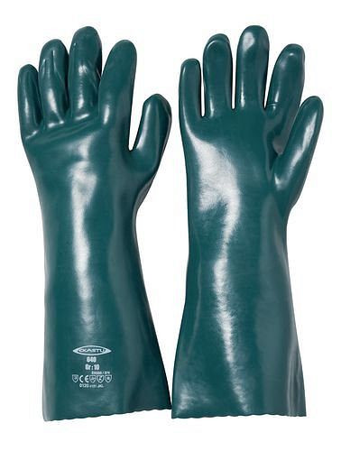 EKASTU Safety tegen chemicaliën beschermende handschoenen, met katoen gevoerd, manchet 400 mm, categorie III, maat 10, VE: 1 paar, 123-674