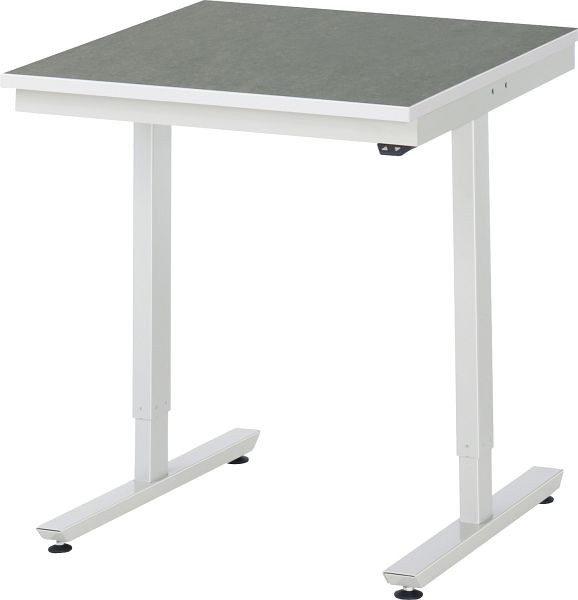RAU werktafel serie adlatus 150 (elektrisch in hoogte verstelbaar), werkblad met linoleum/universele bekleding, 750x720-1120x800 mm, 08-AT-075-080-L