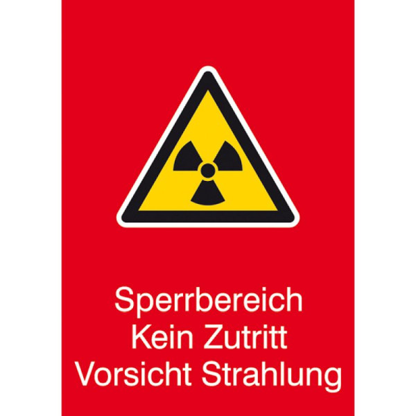 Stein HGS HGS stralingsbeschermingsbord met waarschuwingsbord en aanvullende tekst, beperkt gebied, geen toegang, pas op voor straling, 43.2125