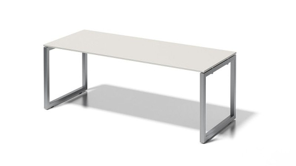 Bisley Cito bureau, 740 mm vaste hoogte O-frame, H 19 x B 2000 x D 800 mm, grijswit/zilver, DOF2008GW355
