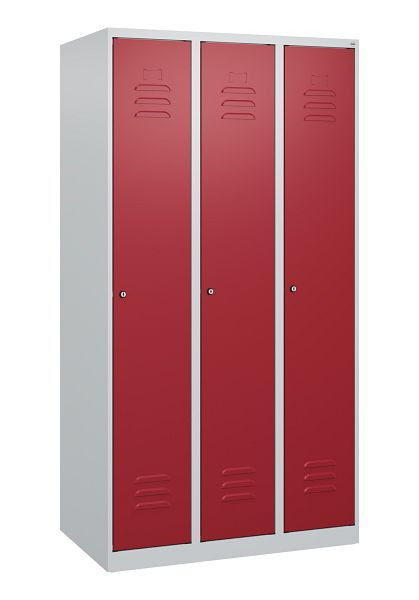 C+P luierkluis Classic PLUS met middenwand, 3 vakken, 1700x900x500mm, 7035/3003, cilindersloten, 0800007-30F S10014