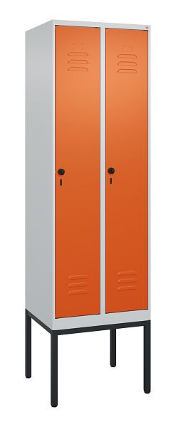 C+P luierkluis Classic PLUS met middenwand, frame, 2 vakken, 2120x600x500mm, 7035/2004, veiligheidsdraaigrendel, 0800307-20F S10030