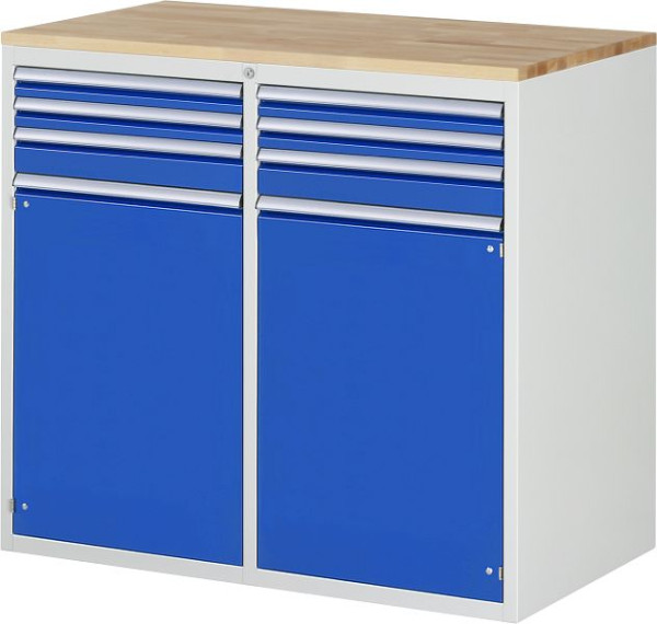 RAU ladekast 7000, 1145x650x1035mm, links: 2x60, H90mm, draaideur, rechts: lade 2x60, H90mm, draaideur, massief beuken, 03-LL7.13.13AB.11