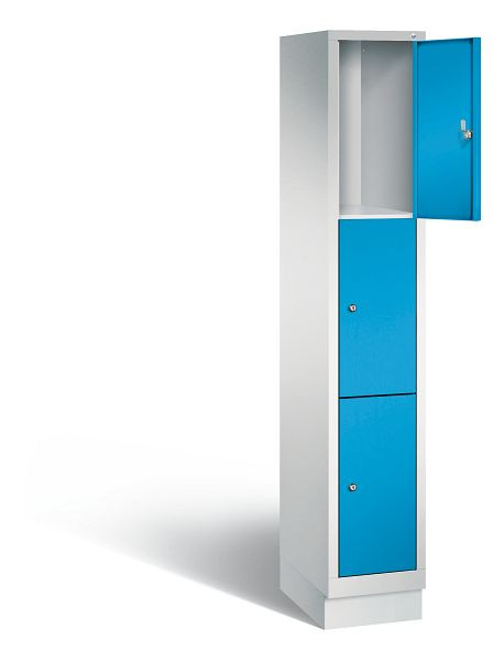C+P lockerkast Evolo, H1800xB320xD500mm, kleur: lichtgrijs/lichtblauw, 48020-103 S10057