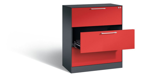 C+P archiefkast Asisto, H1010xB800xD435mm, kleur: zwart-grijs, beugelgreep, 146043-322 S10025