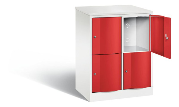 C+P lockerkast Resisto, H1077xB772xD540mm, kleur: verkeerswit / vuurrood, 8472-272 S10114