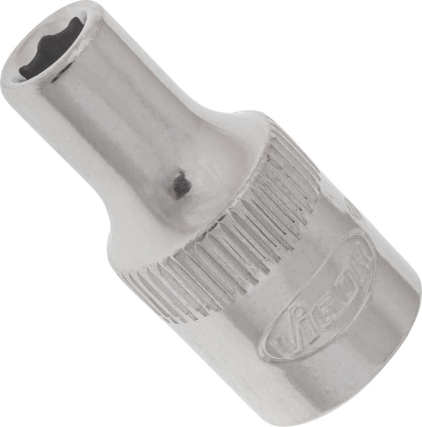 VIGOR dopsleutelinzet, hol vierkant 6,3 mm (1/4 inch), buitenzeskantprofiel, 4 mm, V2413N