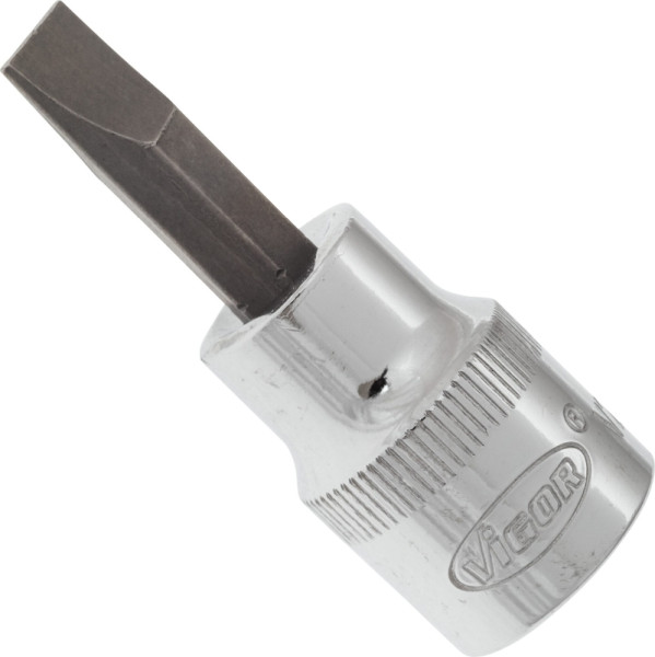 VIGOR schroevendraaierbit, hol vierkant 10 mm (3/8 inch), sleufprofiel, 1 x 7 mm, V2287N