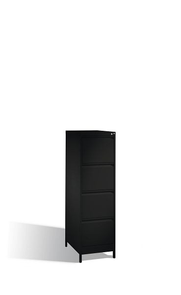 C+P archiefkast Acurado, H1357xB433xD590mm, kleur: zwart-grijs, handgreep, met frame, 12434-321 S10027