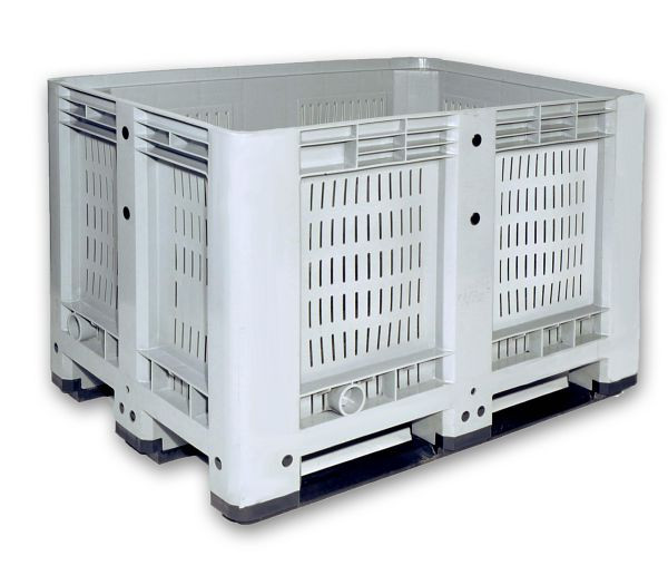 ALPHA palletbox 1200x800x780 mm geperforeerd met 3 geleiders, 61