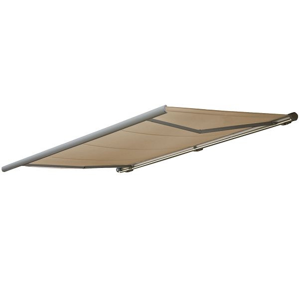 Mendler elektrische cassetteluifel T123, luifel volledige cassette 4,5x3m, polyester creme, frame grijs, 58248+34295+58309