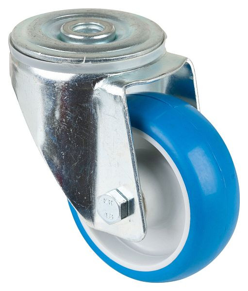 BS-rollen transportrol, wielbreedte 28 mm, wiel-Ø 80 mm, draagvermogen 125 kg, loopvlak polyurethaan blauw, rollager, VE = 2 stuks, L101.B36.080