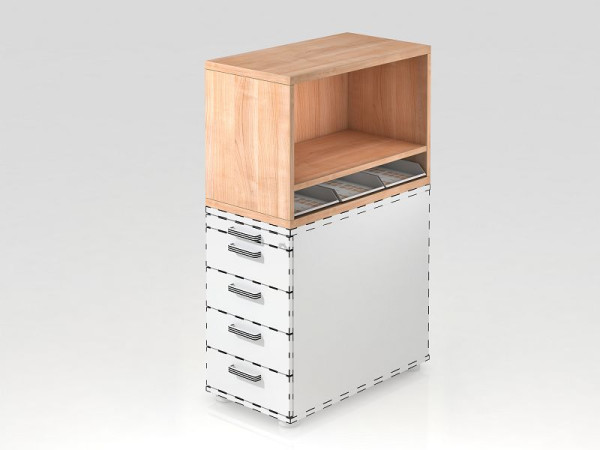 Hammerbacher bovenste plank voor container SC walnoot, 42,8x80x53 cm (BxDxH), VSCA1/N