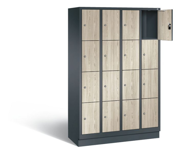 C+P lockerkast Evolo, H1800xB1190xD500mm, kleur: antracietgrijs / decor Sen-ash, 48020-404 S10286