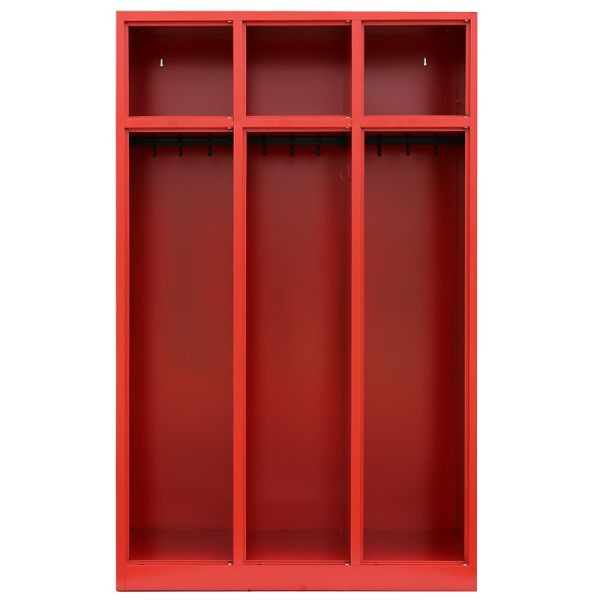 Lüllmann brandweerkast, 3 compartimenten, 1800 x 885 x 500 mm, vuurrood, 510830