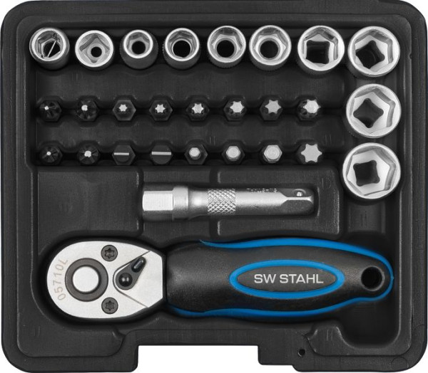 SW-Stahl dopsleutelset, 1/4", 29-delig, S2143