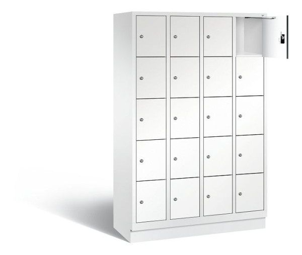 C+P lockerkast Evolo, H1800xB1190xD500mm, kleur: verkeerswit / decor wit, 48020-405 S10362