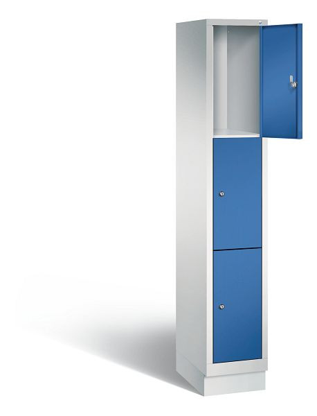 C+P lockerkast Evolo, H1800xB320xD500mm, kleur: lichtgrijs / gentiaanblauw, 48020-103 S10056