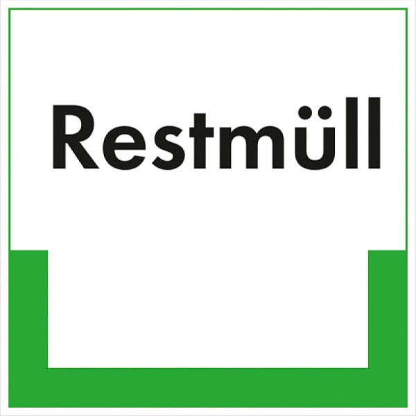Stein HGS HGS herkenningsbord voor restafval, 100x100mm/folie, zelfklevend/milieuvriendelijk, 35.6777