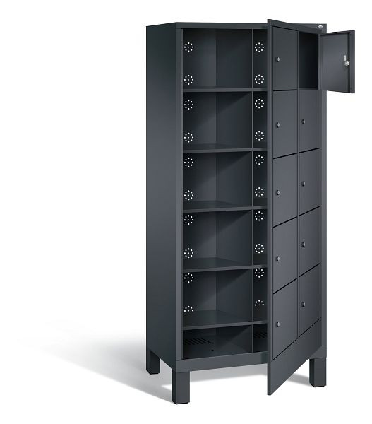 C+P wasverzamelkast Evolo, H1850xW810xD500mm, kleur: zwart-grijs, 48060-205 S10036