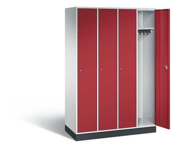 C+P locker Intro, H1950xW1220xD490mm, kleur: lichtgrijs/robijnrood, 8170-401 S10024