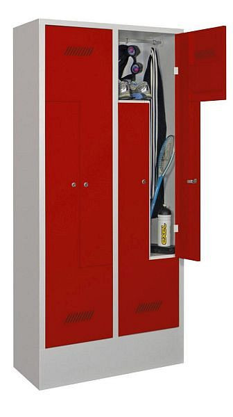 Pavoy Z-Schrank mit Sockel 1850/500/800, 2 Abteile, Zylinderschloss, Lüftungsschlitze, 60262-412-021-910