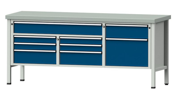ANKE werkbanken kistwerkbank, model 282 V, 2000 x 700 x 900 mm, RAL 7035/5010, ZBP 50 mm, 304.547