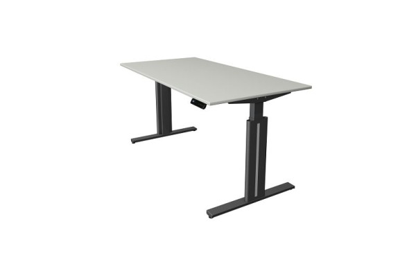 Kerkmann zit-statafel B 1600 x D 800 mm, elektrisch in hoogte verstelbaar van 720-1200 mm, geheugenfunctie, 4 hoogtes, lichtgrijs, 10323411