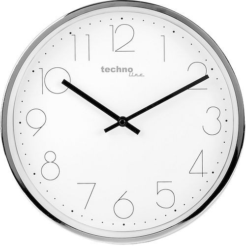 Technoline quartz wandklok wit, metaal, afmetingen: Ø 25 cm, WT 7210
