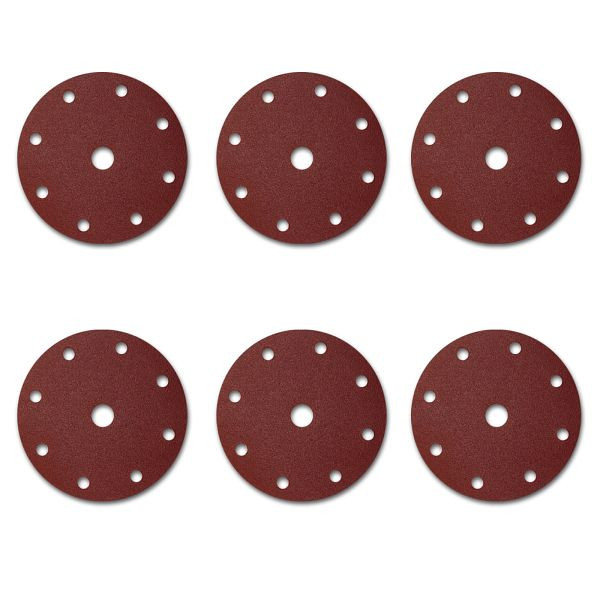 VaGo-Tools x Velcro schuurschijven schuurpapier Ø 150 mm 9 gaten korrel 100, VE: 25 stuks, SV-150-mit-100-5_fv