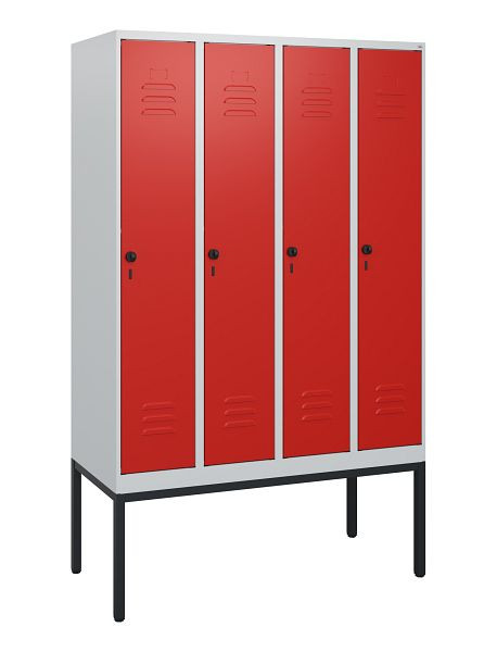C+P Umkleidespind Classic PLUS, Gestell, 4 Abteile, 1950x1200x500mm, 7035/3020, Drehriegel, 0800305-40 S10002