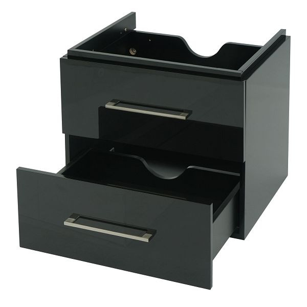 Mendler Premium HWC-D16 badmeubel, badmeubel wastafel badkamermeubel, hoogglans 60cm, zwart, 62240
