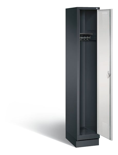 C+P garderobekast Evolo, H1800xB320xD500mm, kleur: zwartgrijs/lichtgrijs, 48020-10 S10037