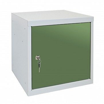 ADB waardevolle spullen locker cilinderslot, corpusafmetingen LxBxH 400x400x400 mm, corpuskleur: grijs/groen, RAL 7035/6011, 41212