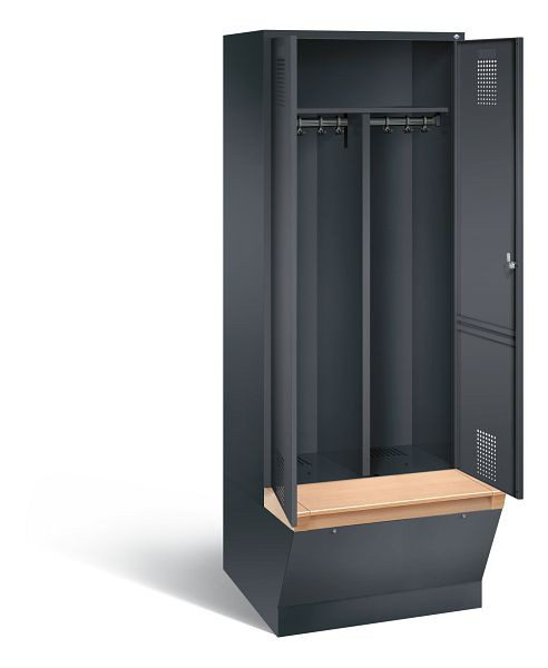C+P zwart wit kastje Evolo, H2090xW810xD815mm, kleur: zwart-grijs, 48056-22 S10168