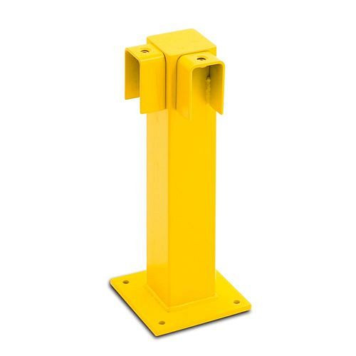 Moravia stootbescherming XS, hoekstijl, thermisch verzinkt, geel gecoat, voor deuvels, H 500 mm, 311021